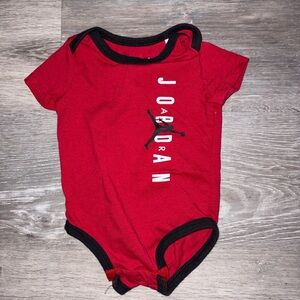 Jordan Red and Black Baby Bodysuit